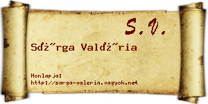 Sárga Valéria névjegykártya